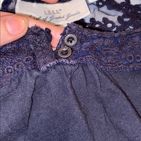 Dark Blue T-shirt, Lace topped - Picture 4 of 4